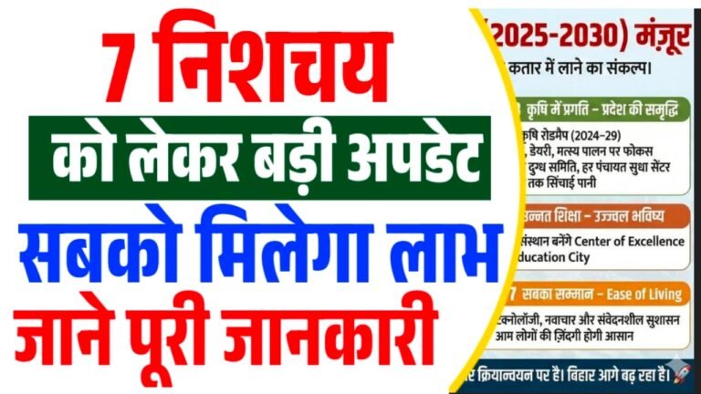 7 Nischay 3 Bihar योजना 2025–2030 : बिहार सरकार का तीसरा विकास चरण, लक्ष्य, लाभ और पूरी जानकारी