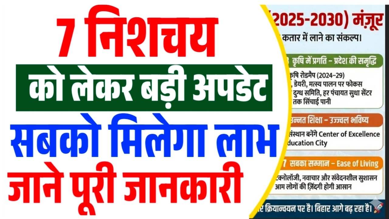 7 Nischay 3 Bihar योजना 2025–2030 : बिहार सरकार का तीसरा विकास चरण, लक्ष्य, लाभ और पूरी जानकारी