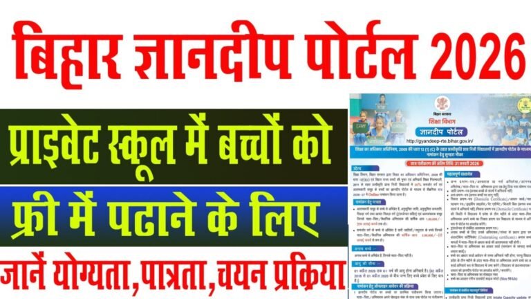 Gyandeep Portal Online Registration 2026 : प्राइवेट स्कूलों में Free Admission का सुनहरा मौका