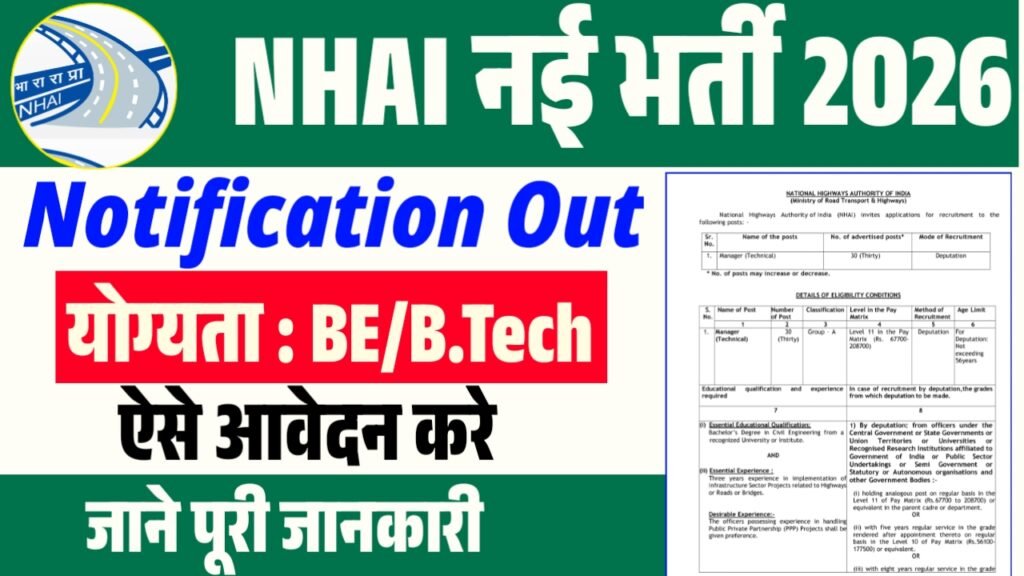 NHAI Manager Recruitment 2026