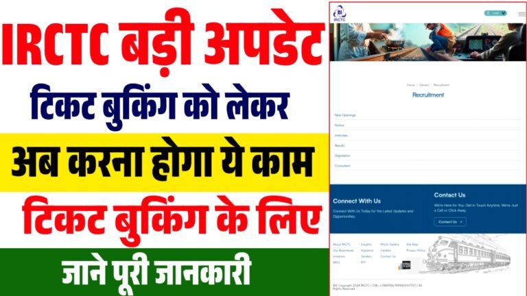 Aadhaar Linked IRCTC Ticket Booking Rule 2026 : रेल यात्रियों के लिए बड़ा बदलाव
