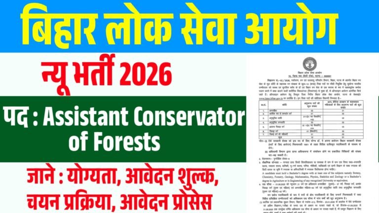 BPSC Assistant Conservator of Forest Recruitment 2026 – Apply Online, Eligibility, Salary & Last Date