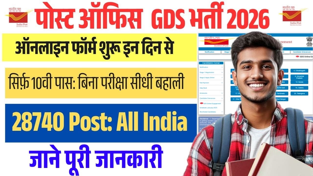 India Post Office GDS Vacancy 2026 : India Post में GDS के पदों पर आई नई भर्ती 10वीं पास करे आवेदन
