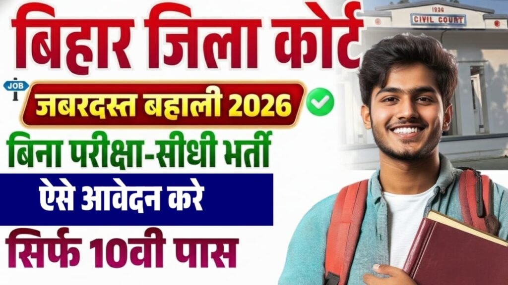 Bihar District Court PLV Vacancy 2026 : बिहार में पारा विधिक स्वयंसेवक भर्ती का मौका 10वीं पास करे आवेदन 2 Bihar District Court PLV Vacancy 2026