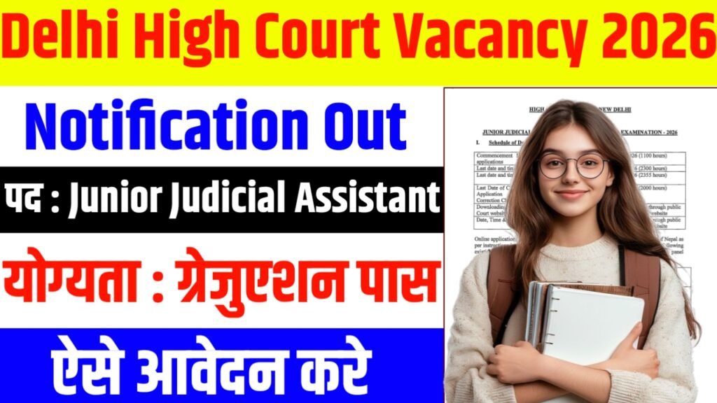 Delhi High Court Vacancy 2026 ग्रेजुएशन पास के लिए सुनहरा मौका | अभी करें आवेदन 2 Delhi High Court Vacancy 2026