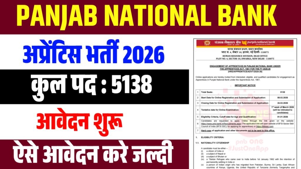 PNB Apprentice Recruitment 2026