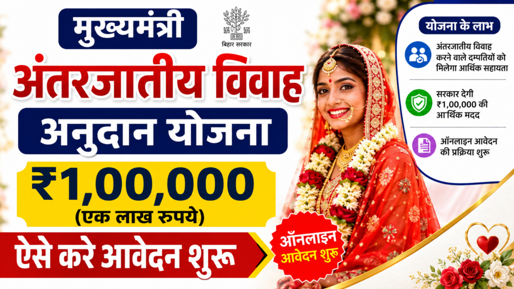 Bihar Antarjatiye Vivah Protsahan Anudan Yojana 2026 : अंतरजातीय विवाह पर मिलेंगे ₹1 लाख, जानें पात्रता और आवेदन प्रक्रिया 2 Antarjatiye Vivah Protsahan Anudan Yojana 2026