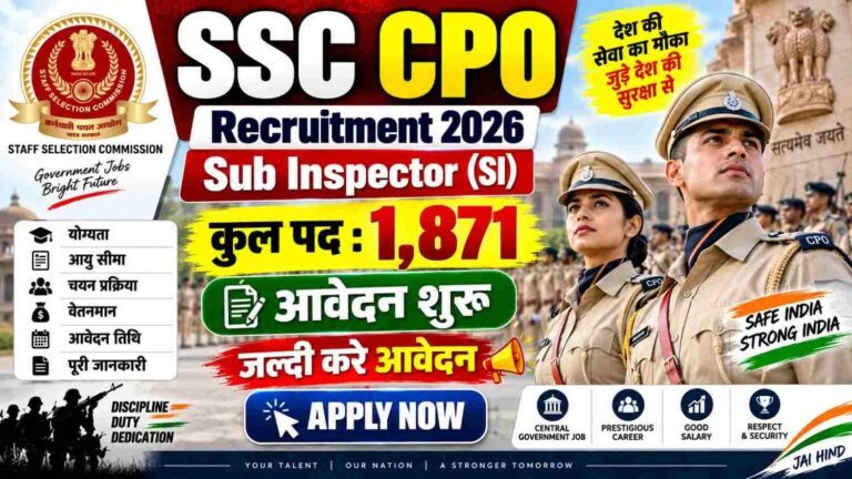 SSC CPO Recruitment 2026: Apply Online for 1,871 Posts, Check Eligibility & Last Date