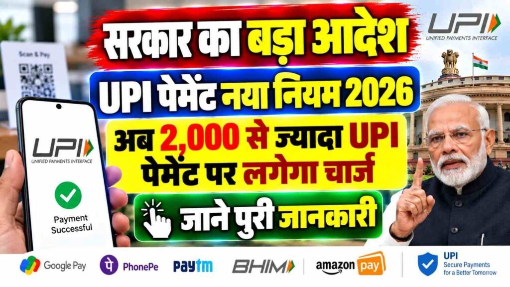 UPI Payment New Rule 2026 : ₹2,000 से ज्यादा UPI Payment पर नया MDR नियम, जानें ग्राहक और दुकानदार पर क्या होगा असर 2 UPI Payment New Rule 2026