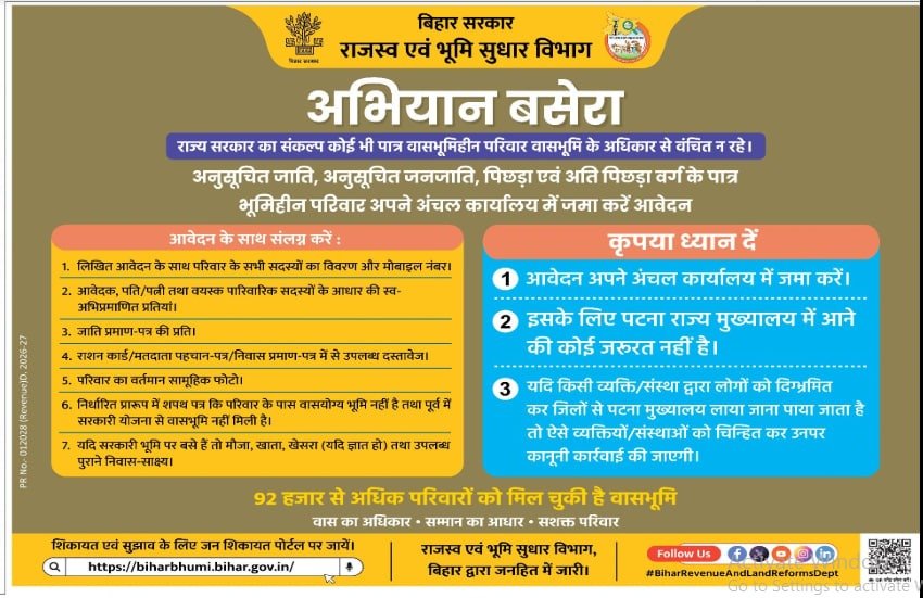 Bihar Abhiyan Basera 2026