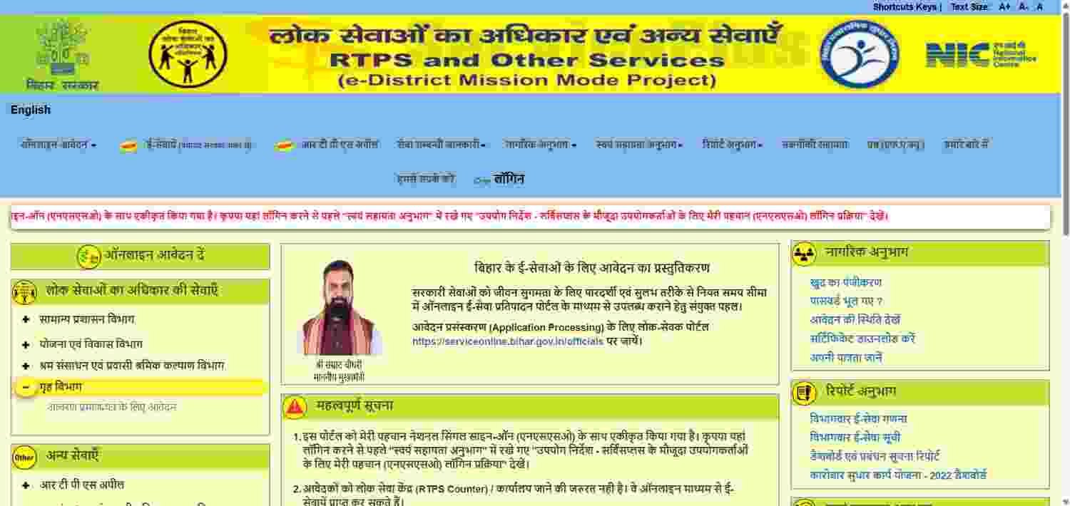 Bihar Character Certificate Online Apply 2026