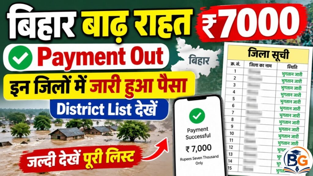 Bihar Badh Rahat ₹7000 Payment Out