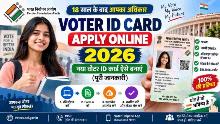 Voter ID Card Apply Online 2026: नया वोटर आईडी कार्ड ऑनलाइन कैसे बनाएं (पूरी जानकारी)