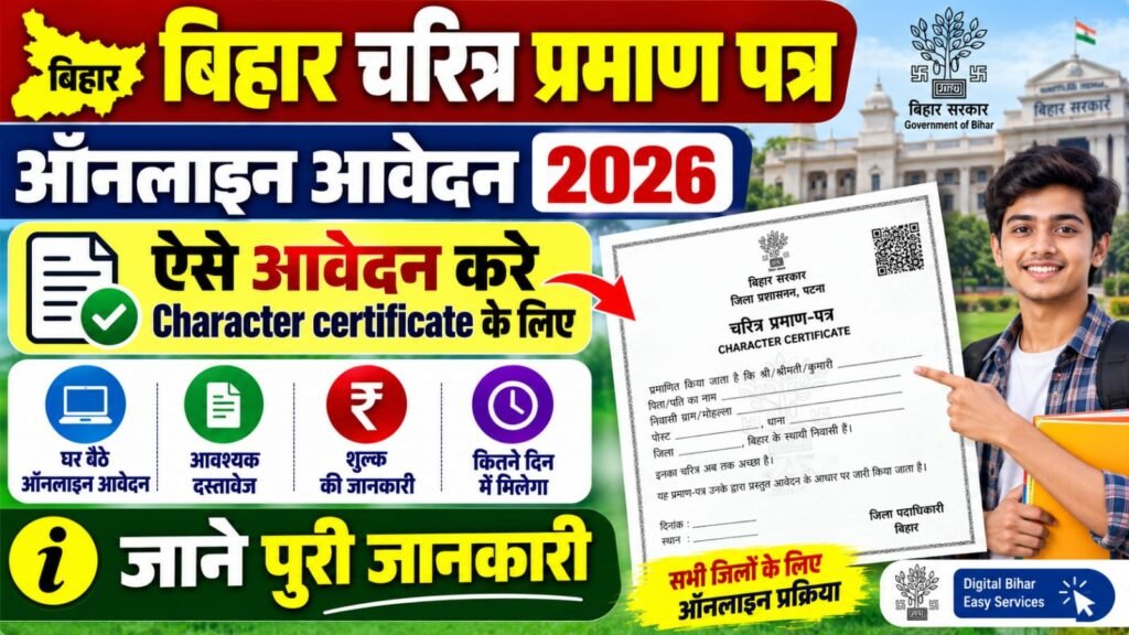 Bihar Character Certificate Online Apply 2026