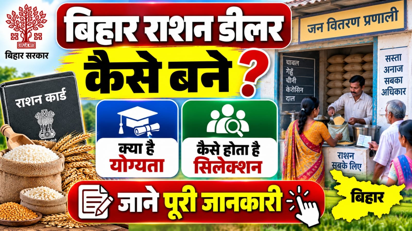 Bihar Ration Dealer Kaise Bane : योग्यता, दस्तावेज, आवेदन प्रक्रिया और चयन की पूरी जानकारी