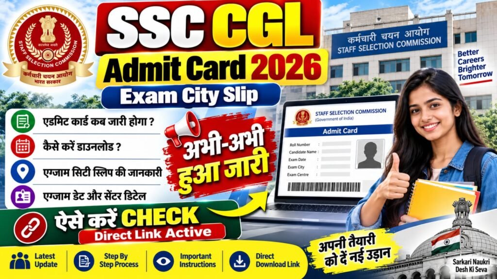 SSC CGL City Intimation Slip 2026