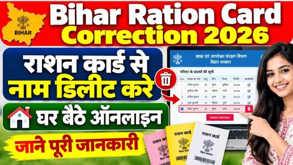 Bihar Ration Card Member Delete 2026
