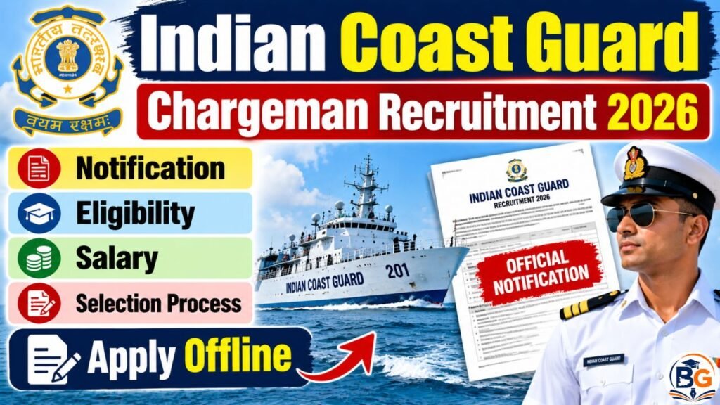 Indian Coast Guard Chargeman Recruitment 2026