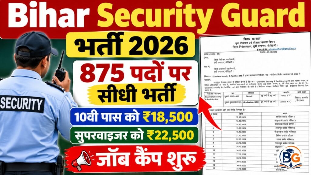 Bihar Security Guard Bharti 2026