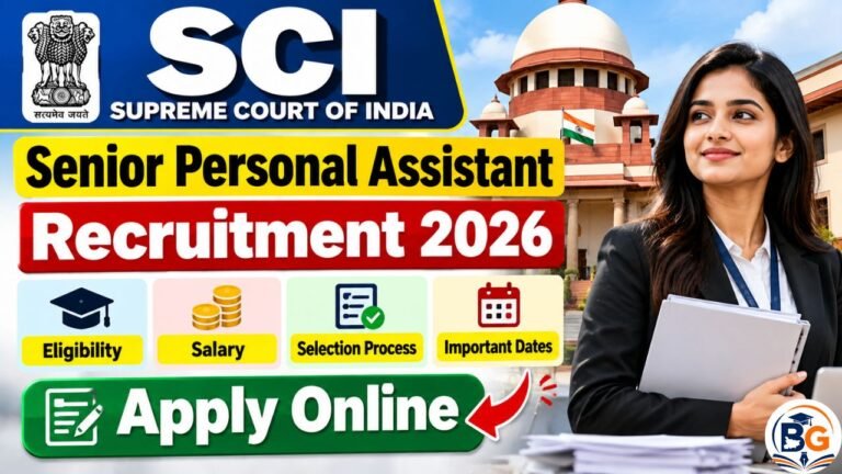 SCI Senior Personal Assistant Recruitment 2026: Eligibility, Salary, Apply Online