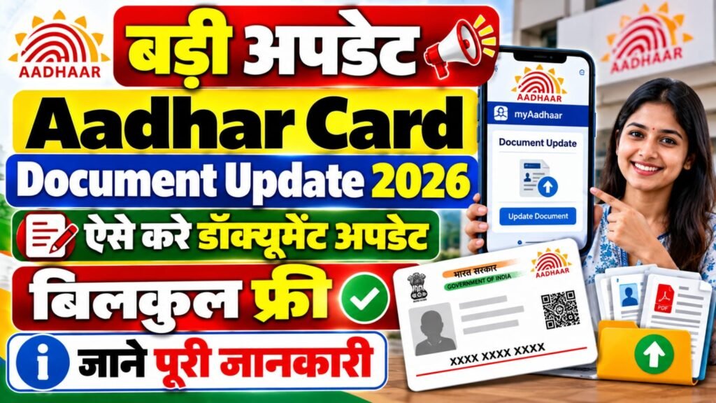 Aadhar Card Document Update Online 2026: आधार कार्ड में डॉक्यूमेंट अपडेट करें फ्री, पूरी प्रक्रिया और जरूरी दस्तावेज 2 Aadhar Card Document Update Online 2026