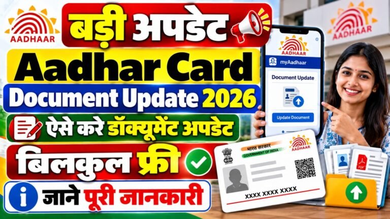 Aadhar Card Document Update Online 2026: आधार कार्ड में डॉक्यूमेंट अपडेट करें फ्री, पूरी प्रक्रिया और जरूरी दस्तावेज