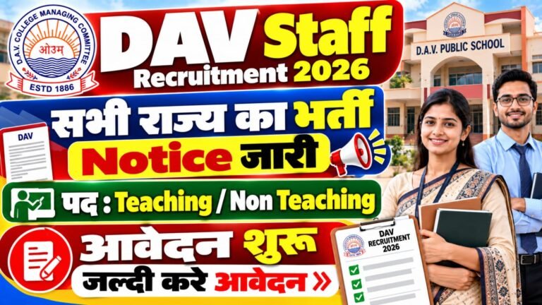 DAV Staff Recruitment 2026: Teaching & Non-Teaching Posts, Apply Online & Eligibility