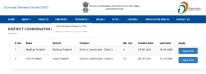 CSC District Coordinator Vacancy 2026
